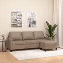 vidaXL Three-Seater Sofa with Footrest 180 cm Artificial Leather Black