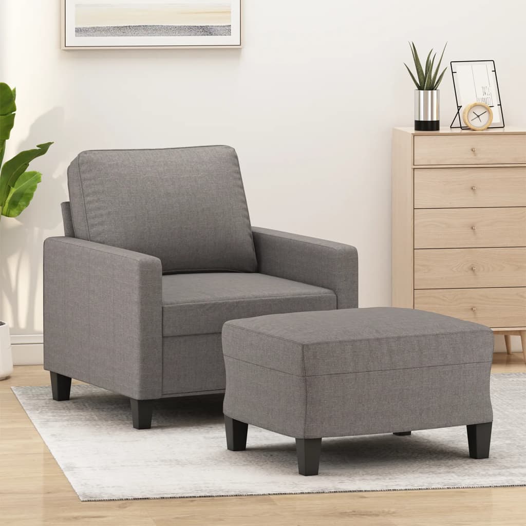 vidaXL Fauteuil avec banque de rangement 60 cm gris gris