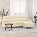 vidaXL Three-Seater Sofa with Footstool 180 cm Fabric Light Grey