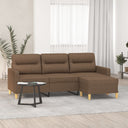 vidaXL Three-Seater Sofa with Footstool 180 cm Fabric Light Grey