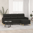 vidaXL Three-Seater Sofa with Footstool 180 cm Fabric Light Grey