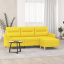 vidaXL Three-Seater Sofa with Footstool 180 cm Fabric Light Grey