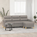 vidaXL Three-Seater Sofa with Footstool 180 cm Fabric Light Grey