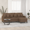 vidaXL Three-Seater Sofa with Footstool 180 cm Fabric Light Grey