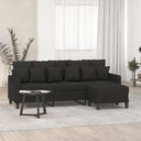 vidaXL Three-Seater Sofa with Footstool 180 cm Fabric Light Grey