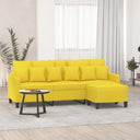 vidaXL Three-Seater Sofa with Footstool 180 cm Fabric Light Grey