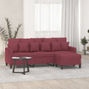 vidaXL Three-Seater Sofa with Footstool 180 cm Fabric Light Grey