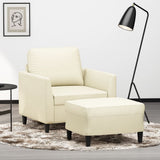 vidaXL Fauteuil met voetenbank 60 cm kunstleer zwart