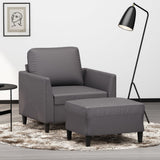 vidaXL Fauteuil met voetenbank 60 cm kunstleer zwart