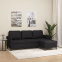 vidaXL Three-Seater Sofa with Footrest 180 cm Artificial Leather Black