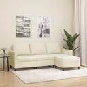 vidaXL Three-Seater Sofa with Footrest 180 cm Artificial Leather Black