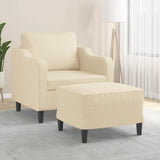 vidaXL Fauteuil met voetenbank 60 cm stof lichtgrijs