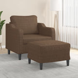 vidaXL Fauteuil met voetenbank 60 cm stof lichtgrijs