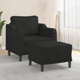 vidaXL Fauteuil met voetenbank 60 cm stof lichtgrijs