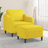 vidaXL Fauteuil met voetenbank 60 cm stof lichtgrijs