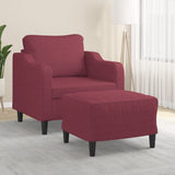 vidaXL Fauteuil met voetenbank 60 cm stof lichtgrijs