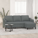 vidaXL Three-Seater Sofa with Footstool 180 cm Fabric Light Grey