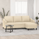 vidaXL Three-Seater Sofa with Footstool 180 cm Fabric Light Grey