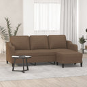vidaXL Three-Seater Sofa with Footstool 180 cm Fabric Light Grey