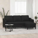 vidaXL Three-Seater Sofa with Footstool 180 cm Fabric Light Grey