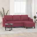 vidaXL Three-Seater Sofa with Footstool 180 cm Fabric Light Grey