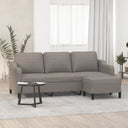 vidaXL Three-Seater Sofa with Footstool 180 cm Fabric Light Grey
