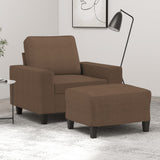 vidaXL Fauteuil met voetenbank 60 cm stof lichtgrijs