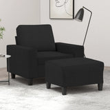 vidaXL Fauteuil met voetenbank 60 cm stof lichtgrijs