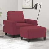 vidaXL Fauteuil met voetenbank 60 cm stof lichtgrijs