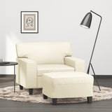 vidaXL Fauteuil met voetenbank 60 cm kunstleer zwart