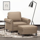 vidaXL Fauteuil met voetenbank 60 cm kunstleer zwart