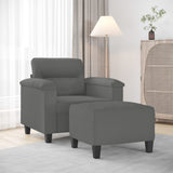 vidaXL Fauteuil met voetenbank 60 cm microvezelstof taupe