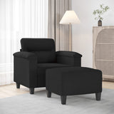 vidaXL Fauteuil met voetenbank 60 cm microvezelstof taupe