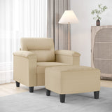 vidaXL Fauteuil met voetenbank 60 cm microvezelstof taupe