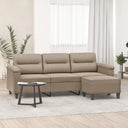 vidaXL Three-Seater Sofa with Footrest 180 cm Microfiber Fabric Taupe