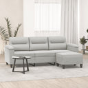 vidaXL Three-Seater Sofa with Footrest 180 cm Microfiber Fabric Taupe