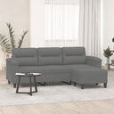 vidaXL Three-Seater Sofa with Footrest 180 cm Microfiber Fabric Taupe