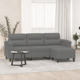 vidaXL Driezitsbank met voetenbank 180 cm microvezelstof taupe