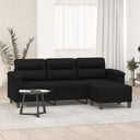 vidaXL Three-Seater Sofa with Footrest 180 cm Microfiber Fabric Taupe