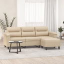 vidaXL Three-Seater Sofa with Footrest 180 cm Microfiber Fabric Taupe