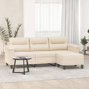 vidaXL Three-Seater Sofa with Footrest 180 cm Microfiber Fabric Taupe