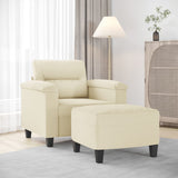 vidaXL Fauteuil met voetenbank 60 cm kunstleer zwart
