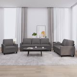 vidaXL 3-delige Loungeset met kussens kunstleer zwart
