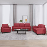 vidaXL 3-delige Loungeset met kussens kunstleer zwart