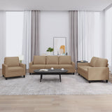 vidaXL 3-delige Loungeset met kussens kunstleer zwart