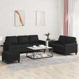 vidaXL 2-delige Loungeset met kussens kunstleer zwart