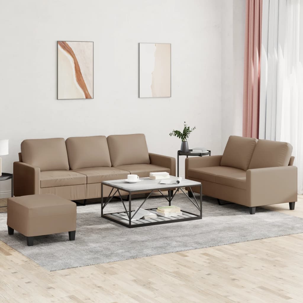 vidaXL 2-delige Loungeset met kussens kunstleer zwart