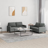 vidaXL 2-delige Loungeset met kussens stof lichtgrijs