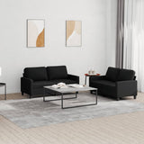 vidaXL 2-delige Loungeset met kussens stof lichtgrijs