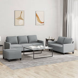 vidaXL 2-delige Loungeset met kussens stof lichtgrijs